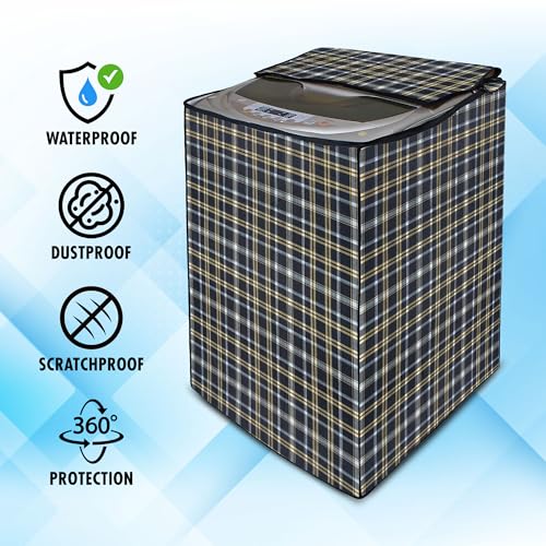 Image of Lithara Top Load Fully Automatic Washing Machine Cover for LG, Samsung, IFB, Whirlpool, Suitable for 7 kg & 7.5 KG - Waterproof, Dustproof Cover (Print-10)