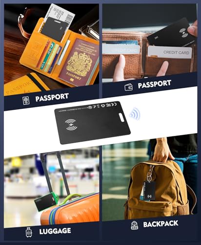 Wallet Tracker Card, iOS Only Bluetooth Tracker Card with Find My app, Rechargeable Smart Wallet Finder GPS Tracker, Keys Finder and Item Locator for Keys, Bags, Passports
