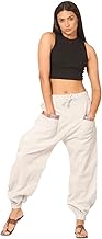 Aatman Women's Straight Fit Harem Hopper Pants | Free Size | Elasticated Waist 28 to 38 Inches