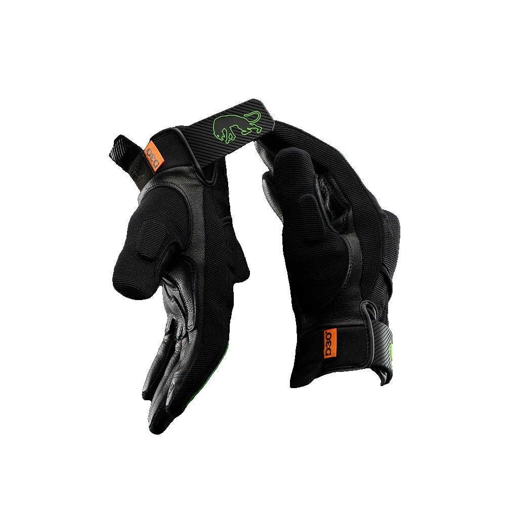 Furygan Jet D3O Evo - Gants Moto et Scooter Homme Été Homologués CE - Paume 100% Cuir - Textile Respirant - Tactile, Protection D3O
