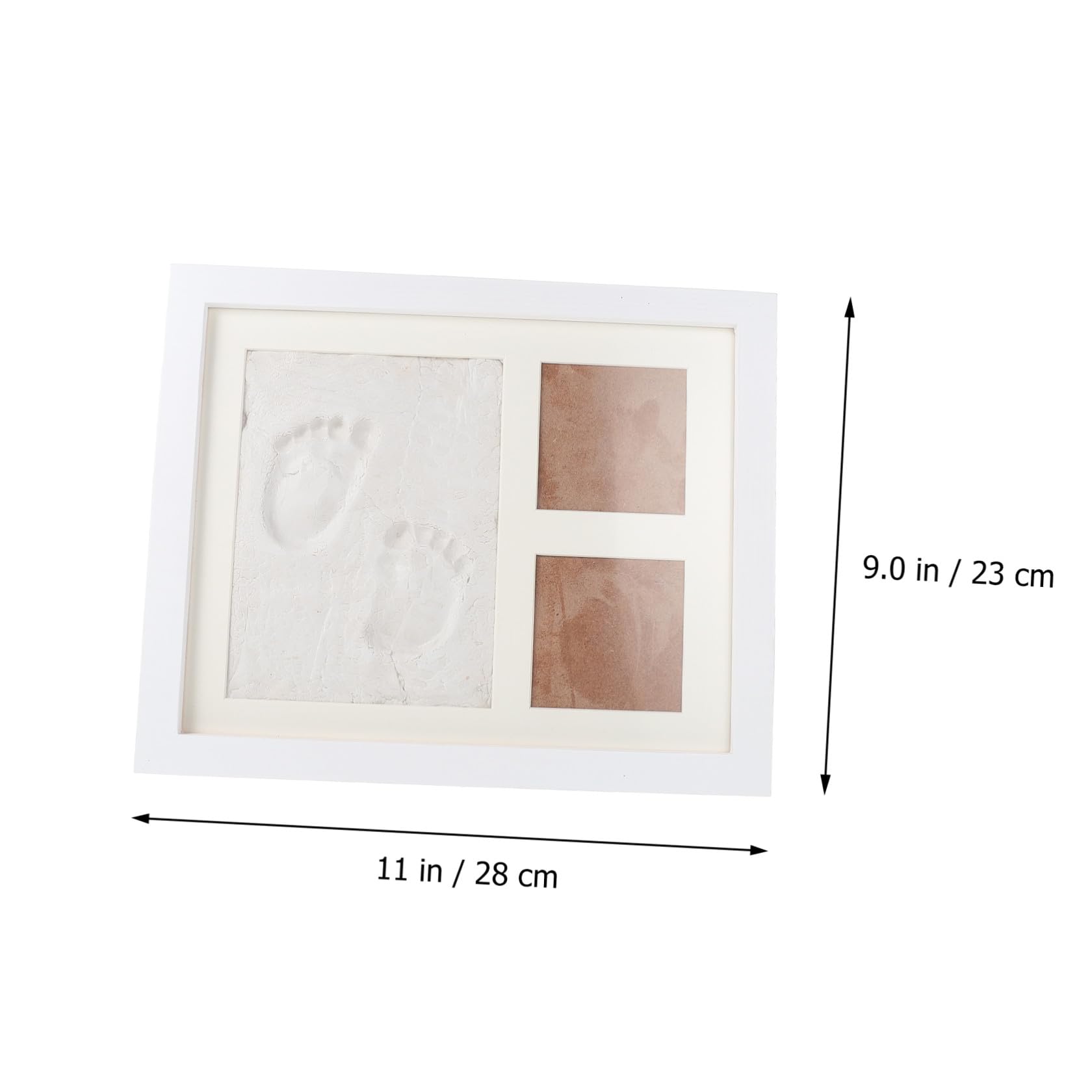 Marco de Fotos de Madera Tinta para Huella de Mano Infantil, Soporte Creativo para Exhibición en Dormitorio u Oficina, Diseño Blanco y Funcional