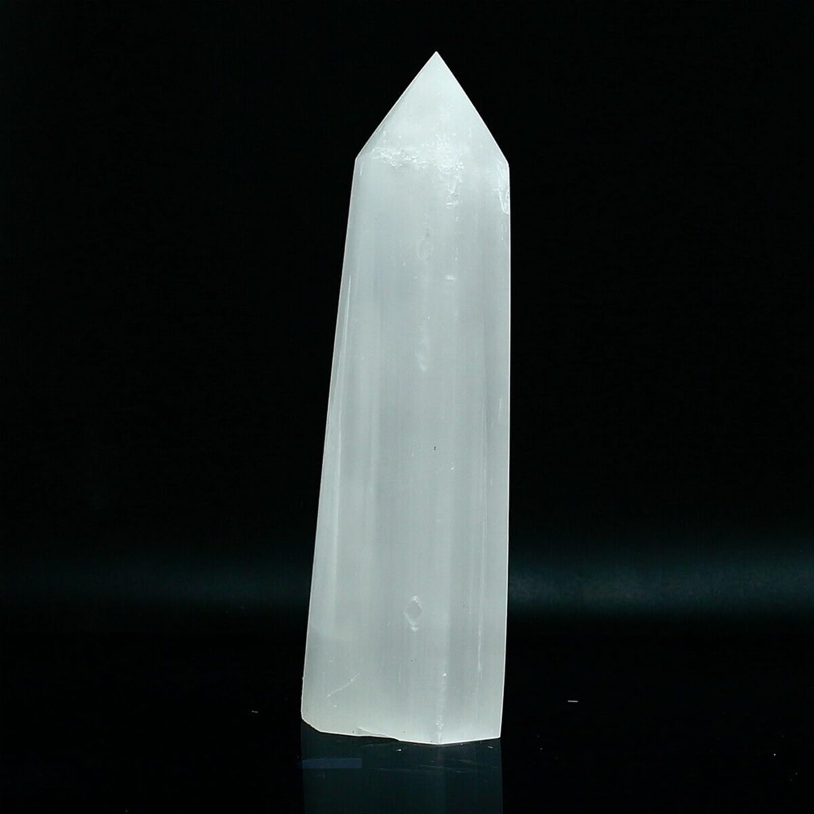 Adornos de cristal Punto de cristal de selenita blanco natural Cuarzo Obelisco Curación Reiki Energía hermoso cristal(900-1000g)