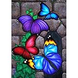 5D Diamond Painting Full Drill Diamond Art Kits for Adults Colorful Butterflies DIY Diamonds Embroidery for Wall Decor (11.8X15.7inch)