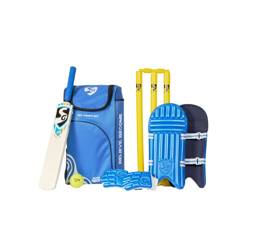 SG My First Cricket Kit Set for Kids (Ages 3-5) | Complete Beginner Cricket Set with Wooden Bat, Gloves, Legguards, Stumps, Ball & Carry Bag | Perfect Starter Gift for Young Cricketers