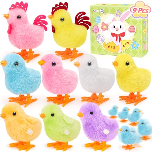 Wind Up Toys for Kids Easter Basket Stuffers, 9Pcs Jumping Plush ...