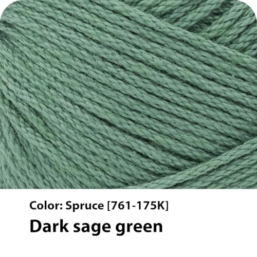 Image of Lion Brand Yarn, 24 /7 Cotton Mercerized Lightweight Yarn for Knitting, Crochet, and Crafts, Spruce, 1 Pack, 185 Yards of Natural Fiber for Breathable Tops, Durable Bags, and Easy-Care Dish Cloths | Light Worsted 100% Mercerized Cotton Yarn for Crochet, Knitting, Craft, 185 Yards of Natural Fiber for Tees, Bags, Dishcloths