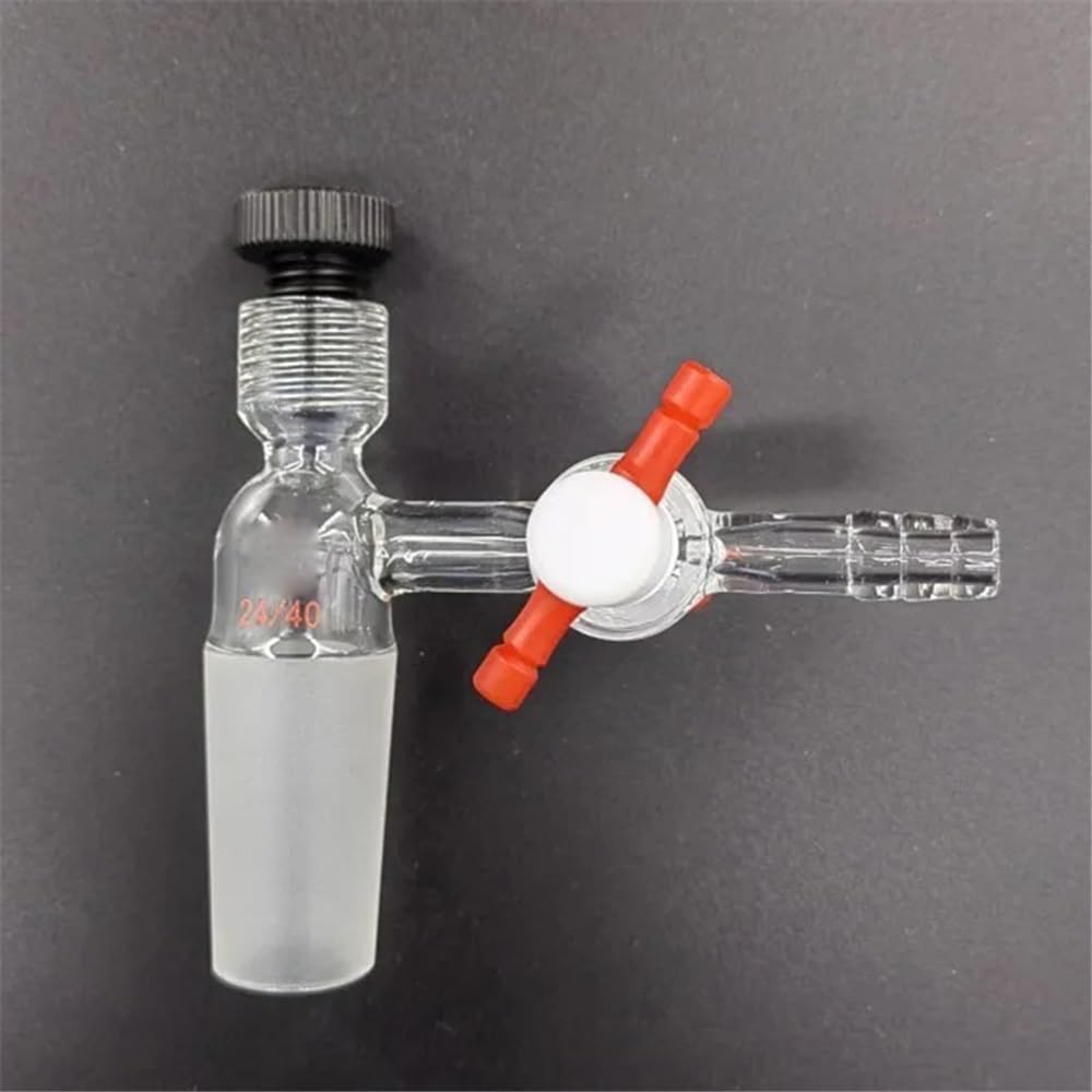 Adaptador de destilación Conjunta, Adaptador for válvula de PTFE de 2 mm de Apertura, Junta tórica de PTFE, Vidrio de borosilicato N11, Varios tamaños de Junta(N112440S)
