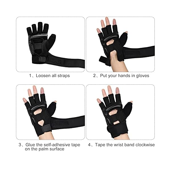 QINGLER-Punch-Bag-Boxing-Martial-Arts-MMA-Sparring-Grappling-Muay-Thai-Taekwondo-Training-PU-Leather-Wrist-Wraps-Gloves-Half-Mitts-UFC-Training-Boxing-for-Women-Men-Kids-X-Small-Size-Black QINGLER Punch Bag Boxing Martial Arts MMA Sparring Grappling Muay Thai Taekwondo Training PU Leather Wrist Wraps Gloves Half Mitts UFC Training Boxing for Children Kids XX-Small Size Black