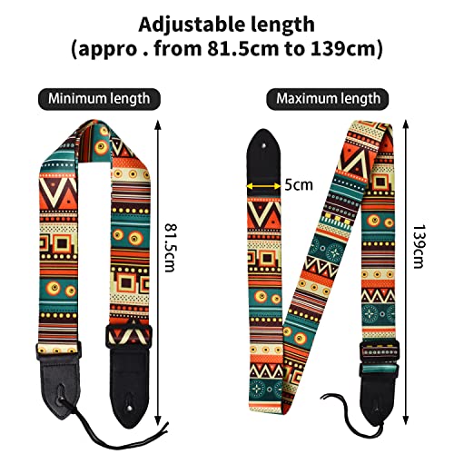 Colexy Sangle de Guitare de style ethnique, Sangle pour ukulélé Ajustable, Bandoulière à Guitare avec extrémités cuir PU… - Les Beatles, Paul McCartney, John Lennon, RIngo Starr, George Harrison Colexy Sangle de Guitare de style ethnique, Sangle pour ukulélé Ajustable, Bandoulière à Guitare avec extrémités cuir PU… – Image 3