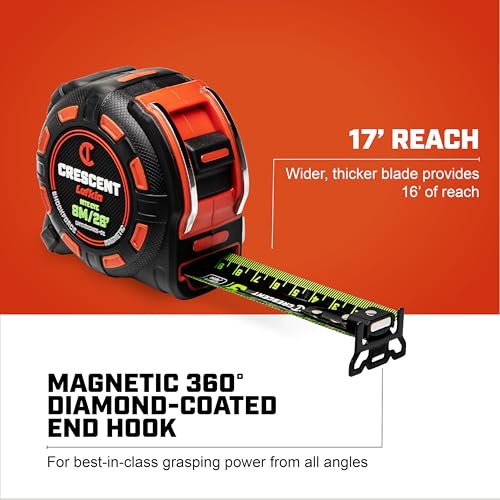 Mètre ruban Shockforce Crescent Lufkin pour mesurer seul sur 8m - 6