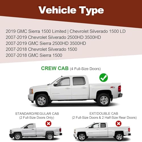 Estribos laterales de aluminio negro para Chevy Silverado 2007-2019 miniatura 2