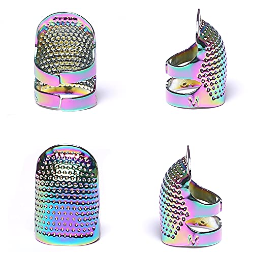 Axen 4 Pieces Sewing Thimble, Metal Dazzle Gold Sewing Thimble Finger Protector, Accessories Diy Sewing Tool, Two Size 4 Pieces #TOP1