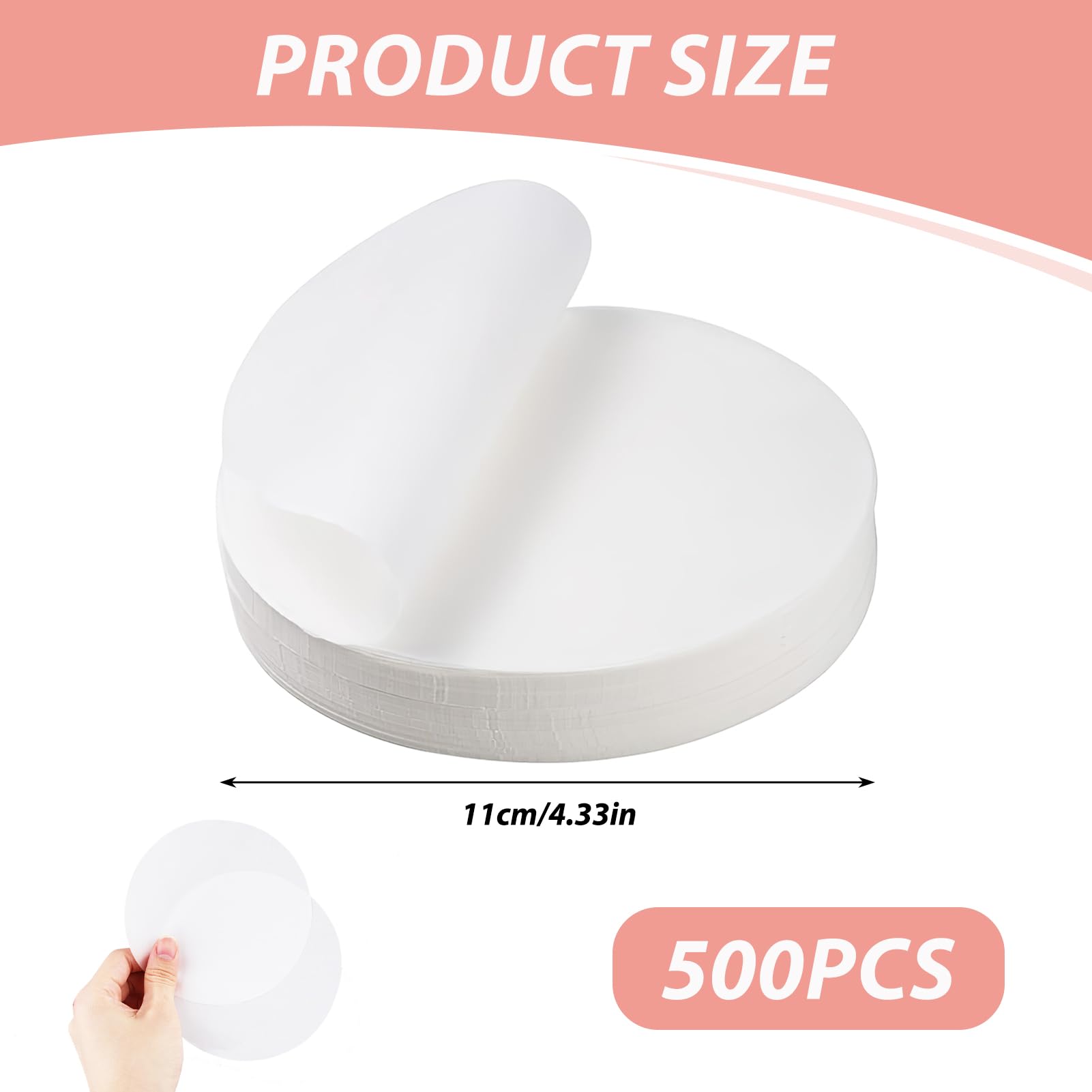 JINSIHU Papier Parchemin Antiadhésif 500 Pièces 11cm Rond pour Burgers Steaks Hachés Barbecue