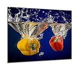 TMK - Placa protectora de vitrocerámica 60 x 52 cm 1 pieza cocina eléctrica universal para inducción protección contra salpicaduras tabla de cortar de vidrio templado como decoración, agua pimieta