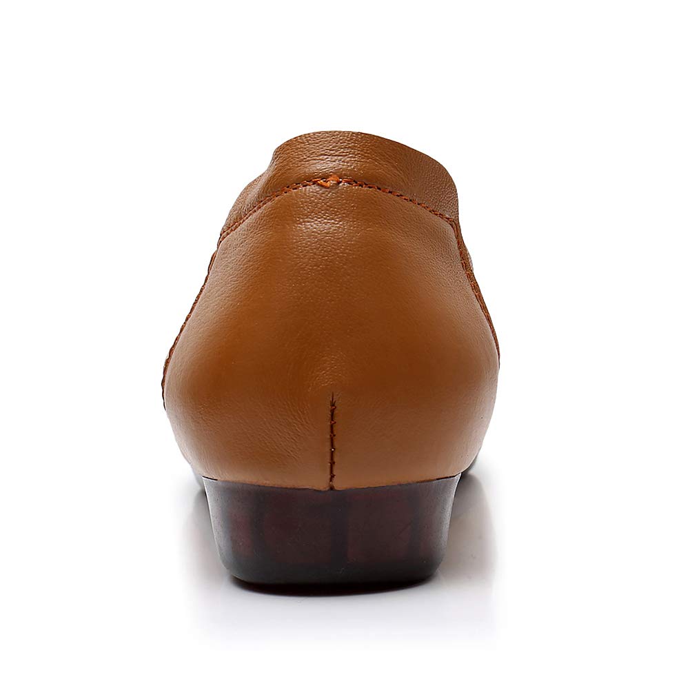Mujer Piel Genuina Comodidad Zapatos Suela Blanda Hebilla Bailarinas Talón de Cuña Baja Pantuflas