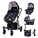 Cosatto Giggle - Passeggino e carrozzina Quad tutto, dalla nascita a 20 kg, seggiolino auto, base i-size, parapioggia, adattatori, borsa e coprigambe