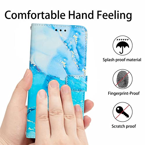 Étui clapet iPhone 15 Pro König Design bleu vert avec support ajustable - 4