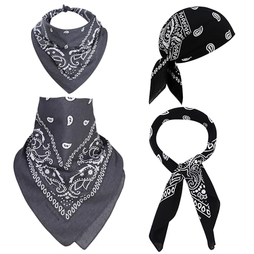 Image of Mochabao 100% Cotton 27 inch x 27 inch Large Bandanas for Men & Women, Multi-Purpose Bandana Headbands, Square Head Scarf