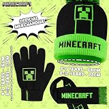Minecraft Chłopcy Zestrynowy zestaw dzianin Junior Zielony czarny