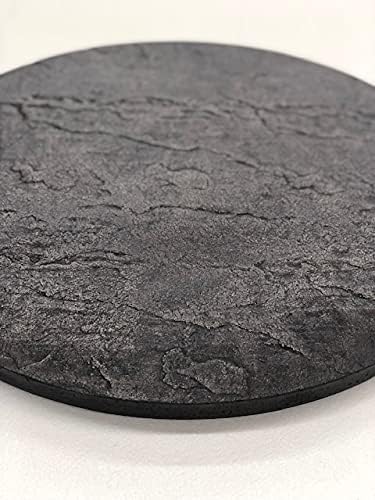 Unique Concrete Lazy Susan, Handcrafted, Made in The USA, Cement Turntable, Home-Decor (18" Black)