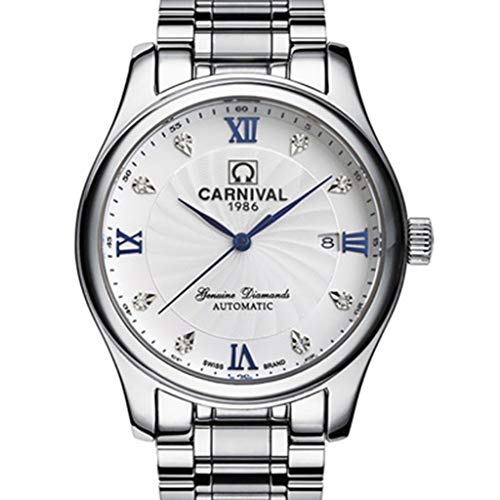 Preisvergleich Produktbild Carnival Uhr Herren Herrenuhr Vollautomatische Armbanduhren Mechanische Skeleton Bewegung, Stilvolle Hohle Dial 3ATM Wasserdicht, Unisex A