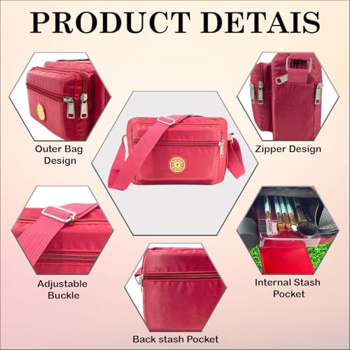 Image of MOMISY Women Mobile Messenger cellphone Bag Ladies Nylon Shoulder Cross Body Long Strap for College, Outing, Travelling, Work