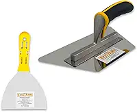 Espátula 12.7cm + Desempenadeira Trapézio 23,5X13CM Flexível Evolution Cimento Queimado Massa Corrida Acabamento Profissional Kit