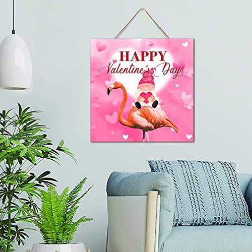 Plaque murale en bois flamant rose Saint-Valentin pour salon rétro
