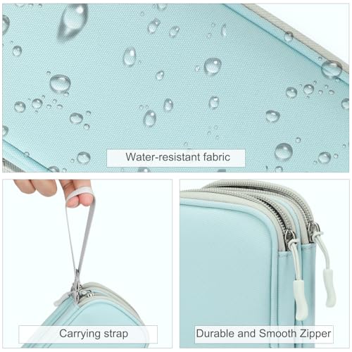 Image of FYY Electronic Organizer, Travel Cable Organizer Bag Pouch Electronic Accessories Carry Case Portable Waterproof Double Layers All-in-One Storage Bag for Cable, Charger, Phone, Earphone, Mint Green