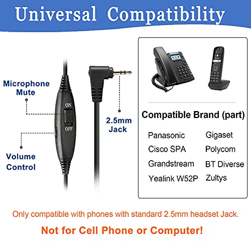 Auricolare a rete fissa senza fili con microfono