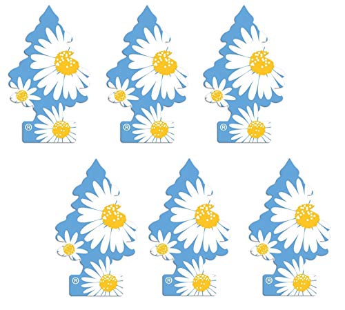 Image of LITTLE TREES 076171673473 Daisy Fields Hanging Paper Tree for Home or Car, 6 Pack