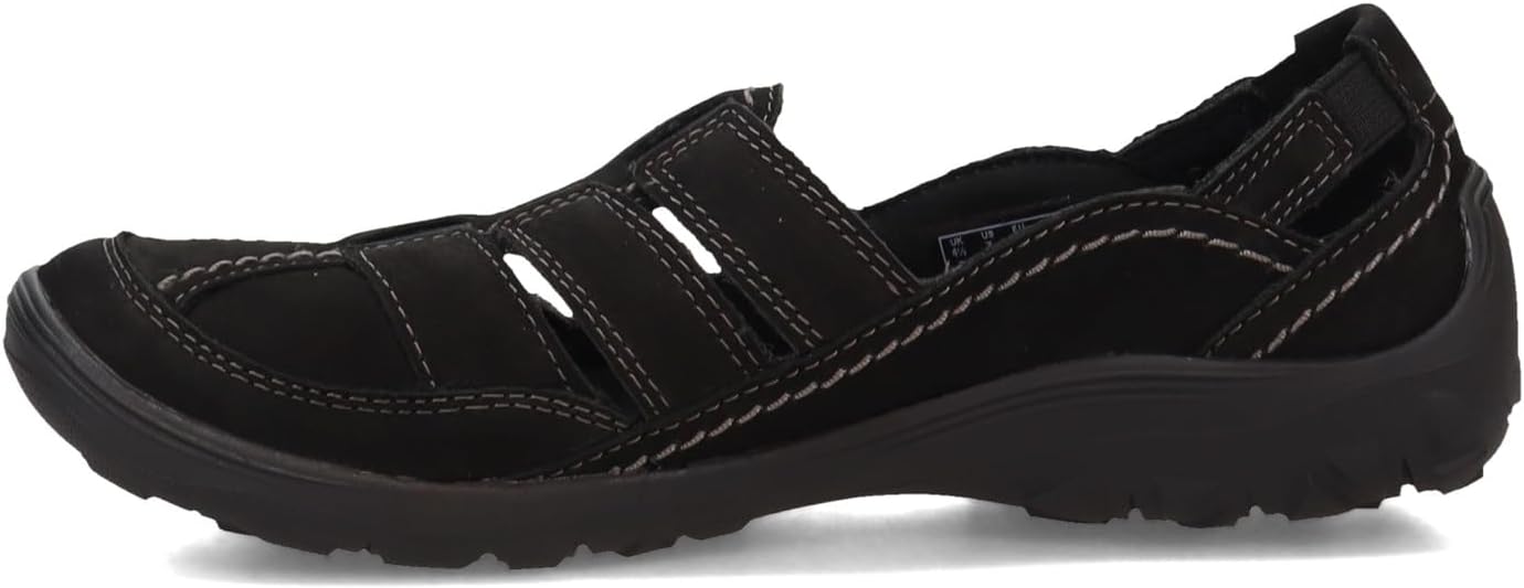 Clarks Women's Fiana Coast Loafer, Black Leather, 6