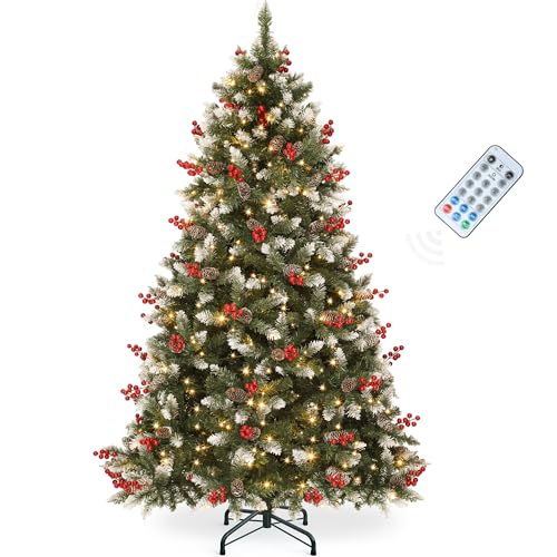 YITAHOME 9ft Prelit Pine Christmas Tree with Remote