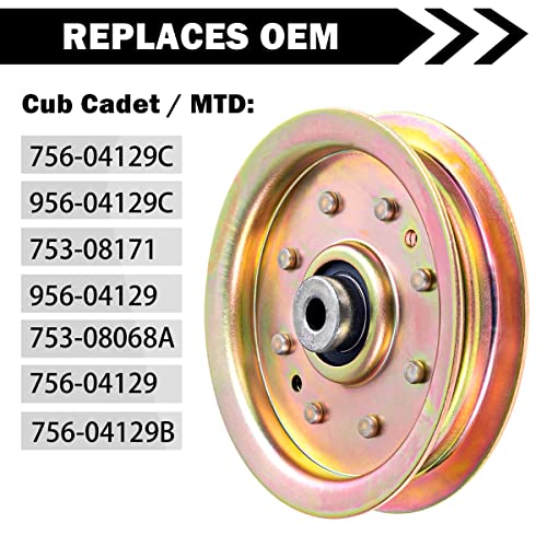 Cluparis 956-04129 Idler Pulley Replacement Mtd/Cub Cadet/Troy Bilt 280-646 756-04129B 756-04129 956-04129C 753-08171 Fits Mtd 54" 46" 42" 38" Decks #TOP2