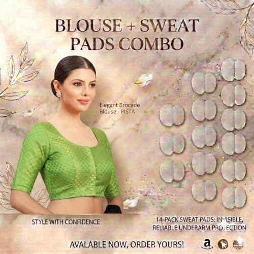 Image of Studio Shringaar Women's Zari Brocade Stitched Elbow Length Sleeves Saree Blouse