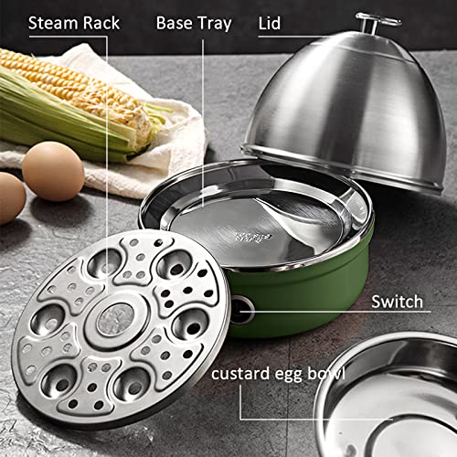 Vobaga Electric Egg Cooker, Rapid Egg Boiler With Auto Shut Off For Soft, Medium, Hard Boiled, Poached, Steamed Eggs, Vegetables And Dumplings, Stainless Steel Tray With 7-Egg Capacity (Green) #TOP2