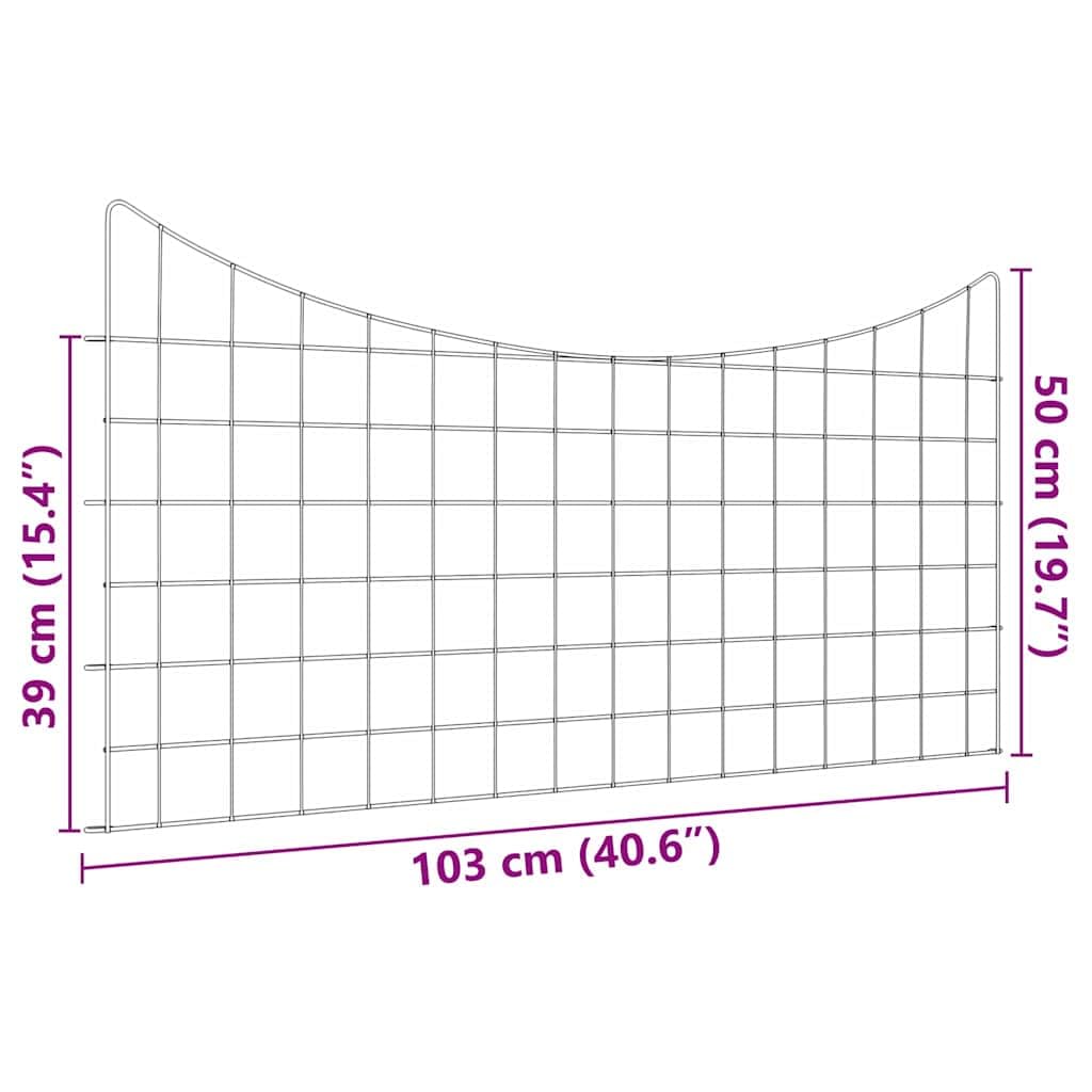 Teichzaun Set 5 Stück Grün Stahl 100 x 50 cm Zaunelement Gartenzaun Sichtschutz Metall Begrenzung Terrasse Sicherheit Trennwand Balkon Vorgarten