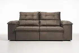 Sofá Compacto, Prático e Versátil 2 Lugares Reclinável e Retrátil Bel Veludo LIMOV Perfeito para Salas Pequenas (Capuccino)