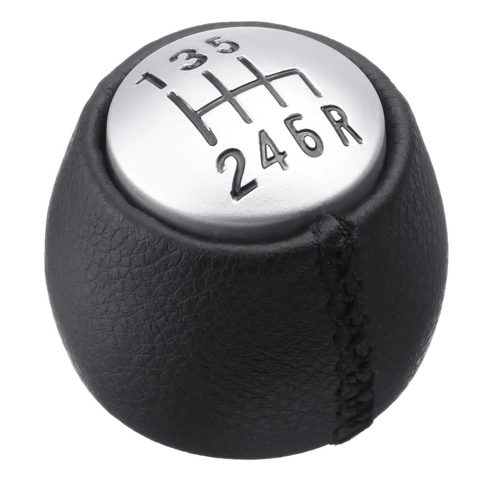 Hyasdbwe Black 6 Speed 5 6 Speed Car Manual Gear Shift Knob Pu Leather Lever Shifter Round Handball 55347088 For Alfa Romeo For Gt 147 166 3.2 V6 Gear Shifter Parts(Black 6 Speed)