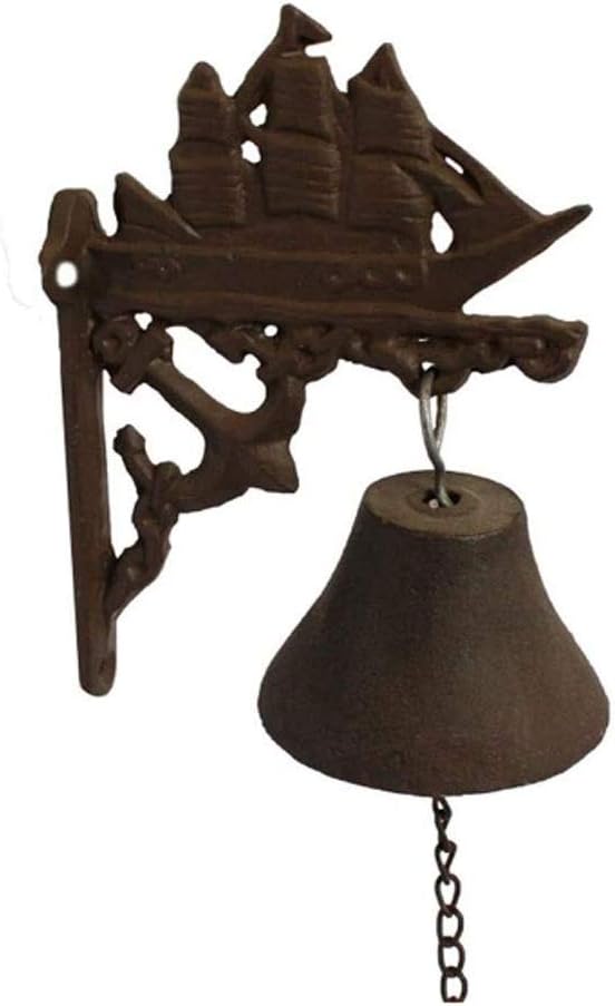 ZHIQISHI Brass Bells,Hand Bell,Call Bell,Cast Iron Wrought Iron Garden Wall Decoration Door Retro Cast Iron Bell Chimes