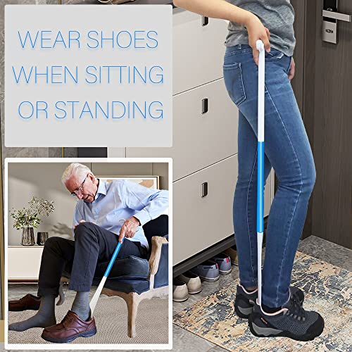 355-Inch-Long-Handled-Shoe-Horn-Dressing-Stick-Sock-Remover-Aid-Helper-Versatile-Adjustable-Dressing-Aid-for-Shoes-Socks-Shirts-Pants-Long-Shoe-Horn-Shoe-Horn-Long-Handle-for-Seniors