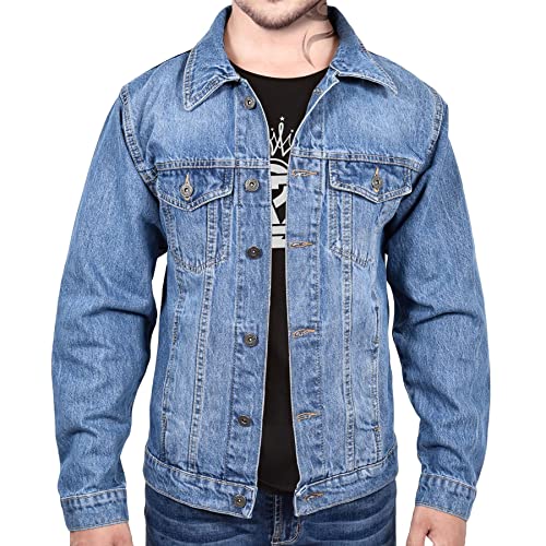 Image of A2Z Mens Jacket Fashion Denim Jacket Jeans Long Sleeves Coat Lightweight Comfortable Mens Small, Medium, Large XL XXL 3XL