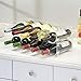mDesign Plastic Free-Standing Water Bottle and Wine Rack Storage Organizer for Kitchen Countertops, Table Top, Pantry, Fridge - Stackable - Holds 5 Bottles Each, 4 Pack - Clear
