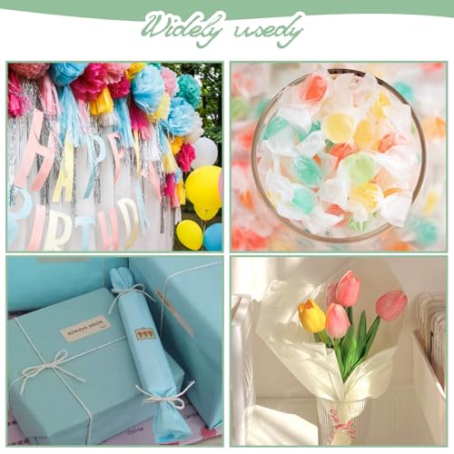 360 Blatt Seidenpapier Bunt, 36 Farben A4 Tissue Paper Seidenpapier zum Verpacken 16 g/m² Geschenkpapier für DIY Basteln Verpackung Weihnachten