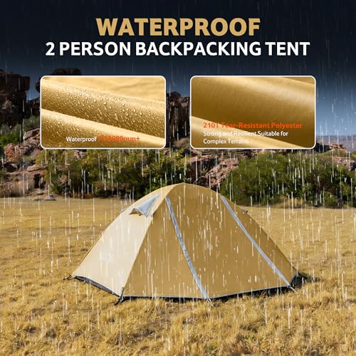 Image of Naturehike Bleik-B 2 Person 3 Person Tent, Lightweight Backpacking Tents for Camping, Double Layer Waterproof Camping Tent