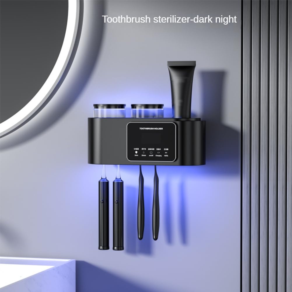 Portaspazzolino da parete Portaspazzolino elettrico, fori, organizer intelligente per spazzolino da denti con 4 fessure per spazzole, facile da installare