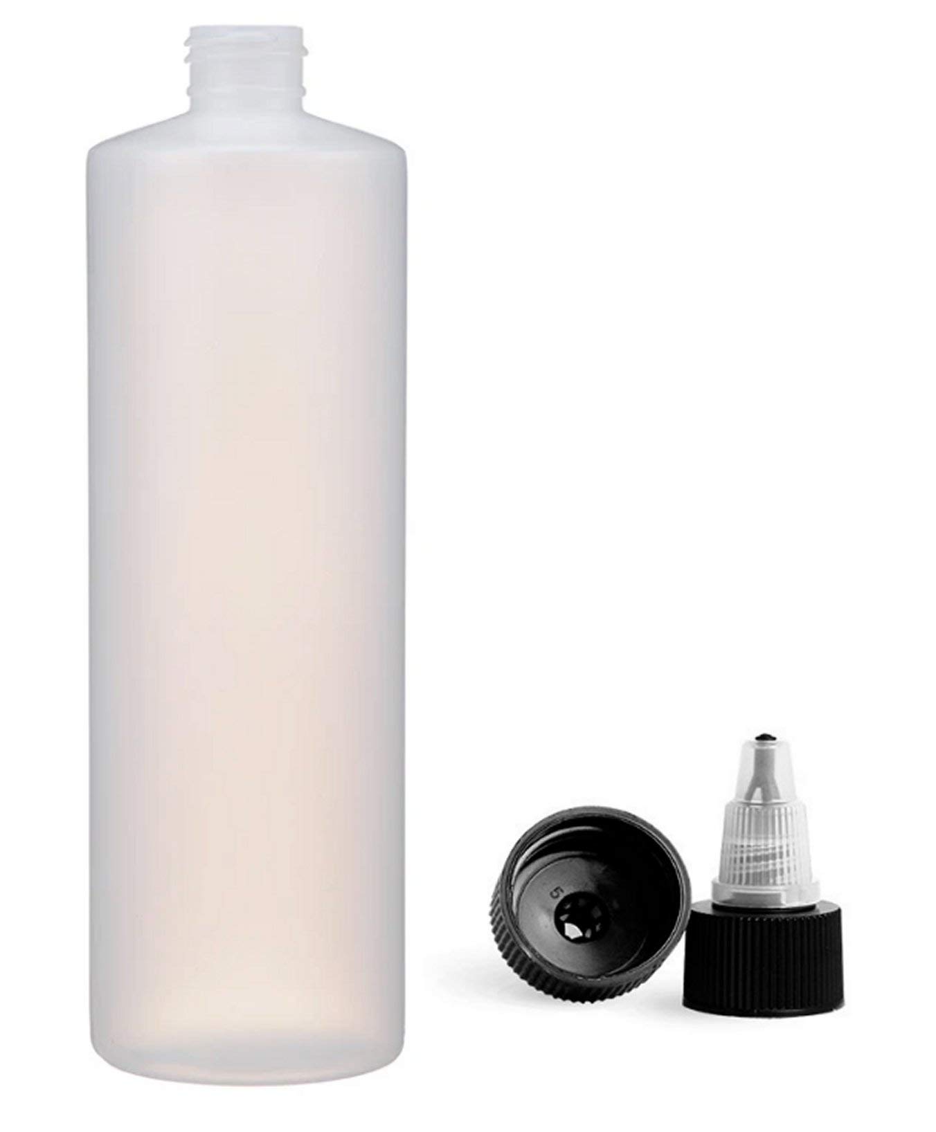 Large 16-oz Natural Cylinder Bottles with Twist Open Cap (Set of 4)