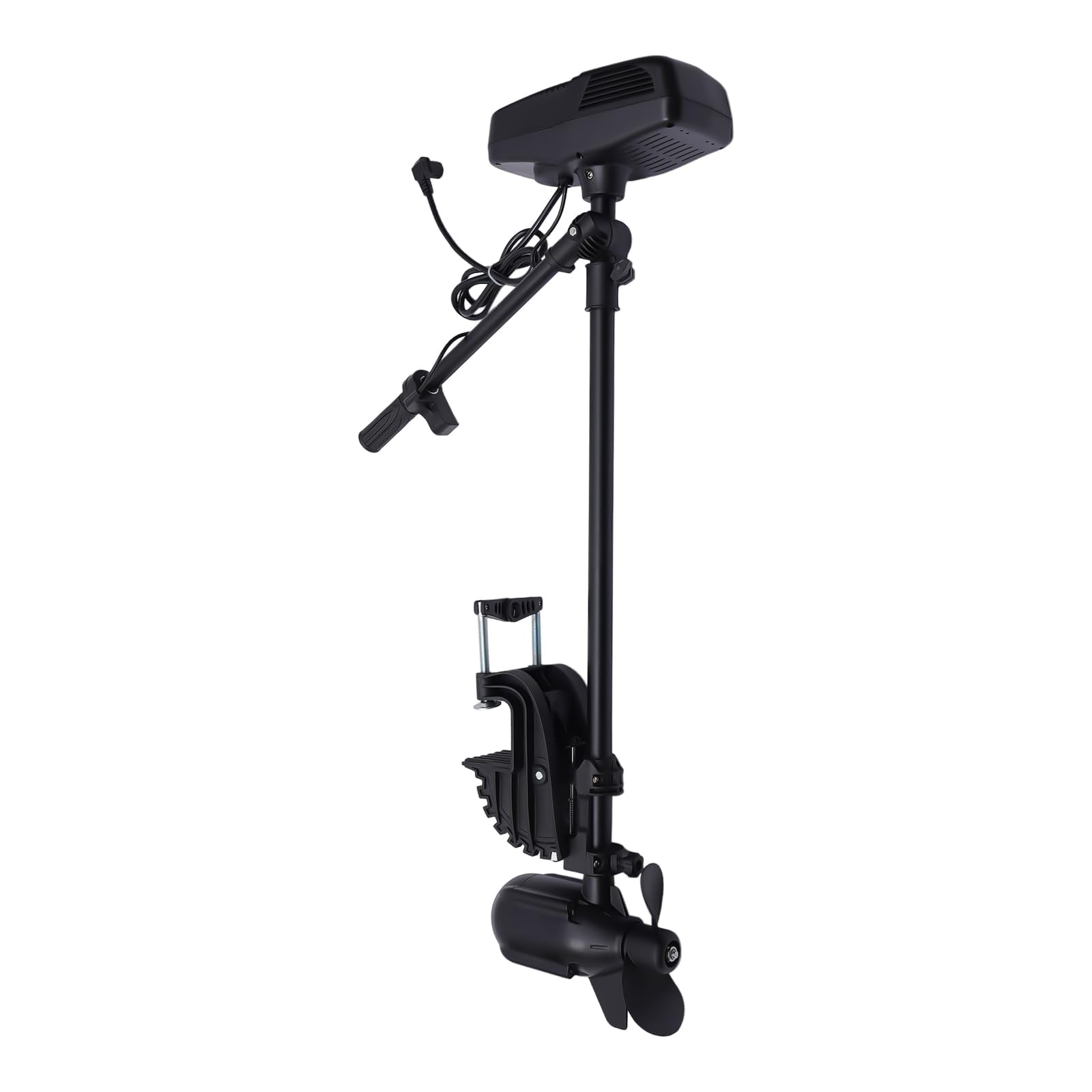 Elektryczny silnik zaburtowy 1400 W 48 V – bezszczotkowy silnik do trolingu z obrotem 360° i wyświetlaczem LED, maksymalny ciąg dla łodzi 1250-1500 kg