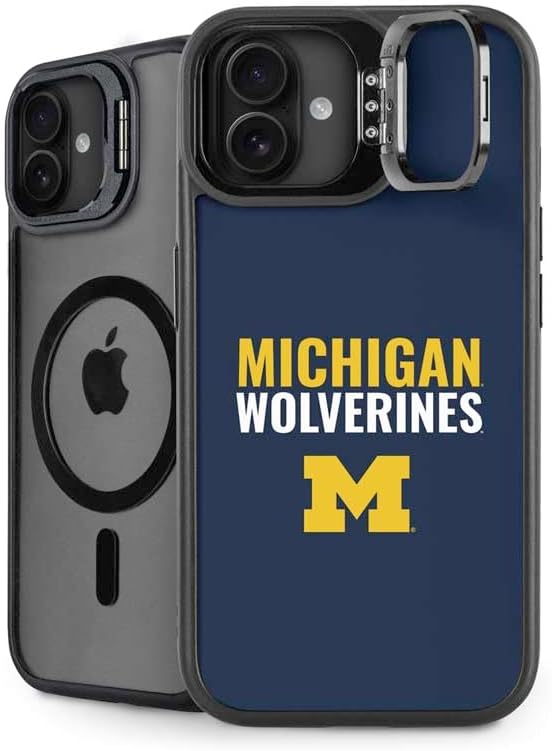 Skinit Kickstand Phone Case Compatible with iPhone 16 Plus - Officially Licensed University of Michigan Wolverines M Design