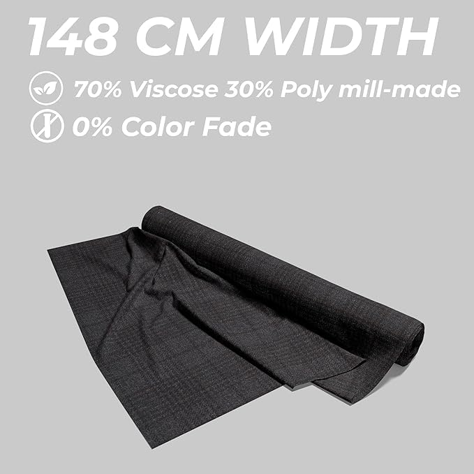 Image of BIGREAMS Unstitched Checkered Suiting Luxury Pants Fabric for Men - 1.5 Meter Pant Piece | Premium Blended Material | Soft Finish | Ideal for Formal Trousers